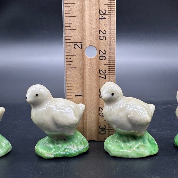 Vintage Chick Figurines Mid Century Japan Lusterware Easter Spring Decor Mini - Picture 8 of 8